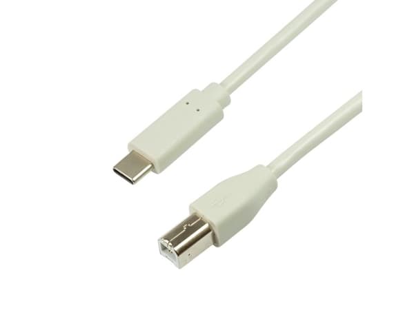 LogiLink CU0160, 1 m, USB C, USB B, USB 2.0, 0,48 Gbit/s, Valkoinen