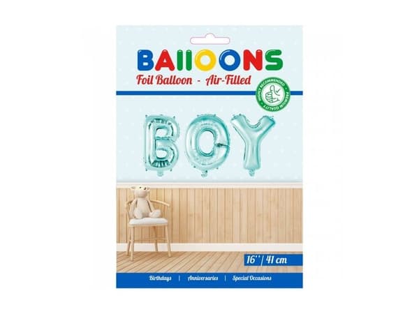 Folieballon BOY lyseblå, 41 cm