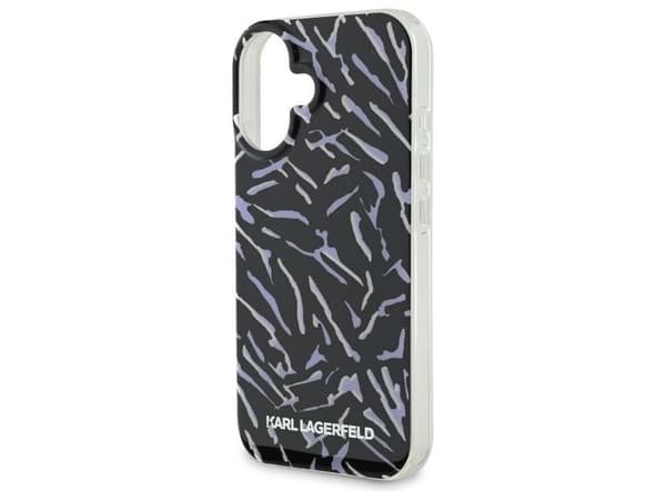 Karl Lagerfeld Zebra med snor iPhone 16 Plus-deksel - lilla