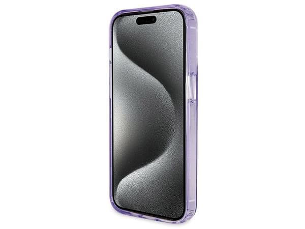 Guess GUHMP13XHRSGSU iPhone 13 Pro Max 6.1" purple/purple hardcase Ring Stand Script Glitter MagSafe
