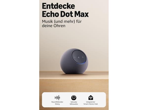 Amazon Echo Dot Max - Smarthøyttaler - Wi-Fi 6, Bluetooth - Appstyrt - toveis - grafitt