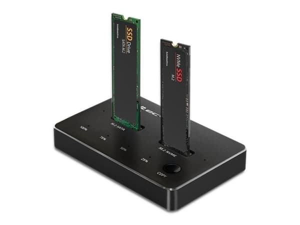 Qoltec SSD Docking Station M.2 | NVMe | SATA | USB-C | DUAL 2 x 2TB