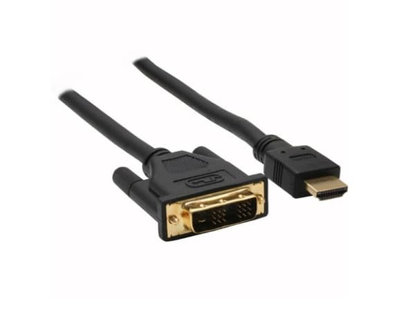 InLine 0,5 m HDMI-DVI M/M, 0,5 m, HDMI, DVI-D, Gull, 4,95 Gbit/s, Sort