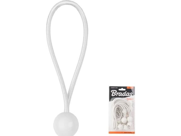 Bradas sett (10 stk.) gummistropper med kule 10×20 cm hvit 5372