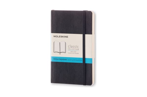 Moleskine Classic Notebook Pocket, prikket, soft cover sort