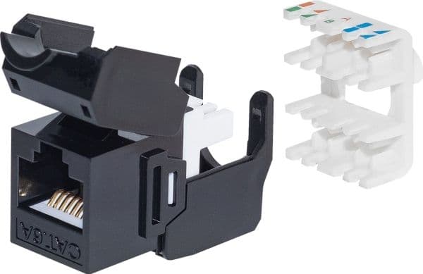 Netrack Keystone Jack Module - Modulär insättning - CAT 6a - UTP - RJ-45 - svart