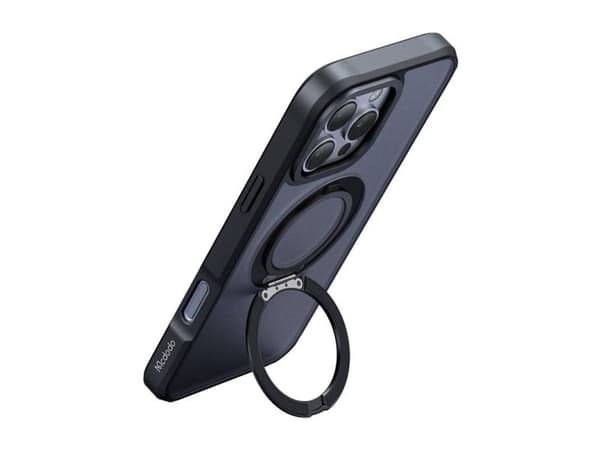 McDodo PC-4933 MagSafe-deksel til iPhone 16 Pro Max med stativ (sort)