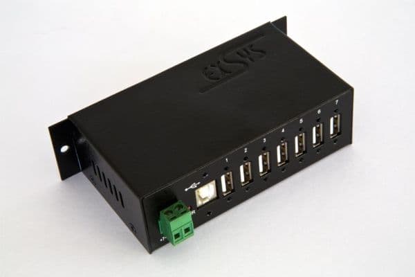 Exsys Ex 1177HMV - Hub - 7 x USB 2.0 - DIN-skinnemonterbar - DC-strøm