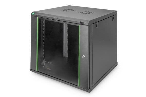 DIGITUS Dynamic Basic DN-19 12U-6/6-EC-SW - Rack skåp - väggmontering - svart, RAL 9005 - 12U - 19"