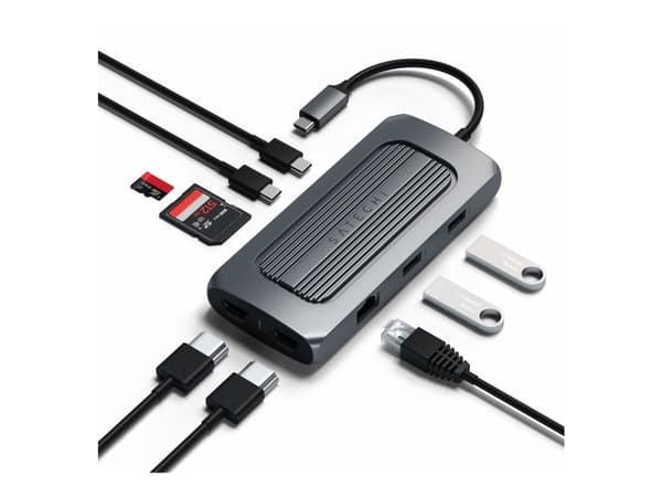 Satechi Multiport MX -sovitin - Telakointiasema - USB-C - 2 x HDMI - GigE