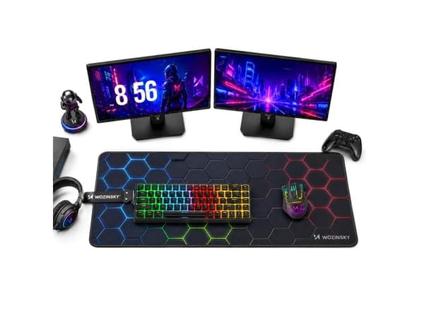 Wozinsky WPD-B800 gaming musematte 800x300 mm vanntett med mønster - sort