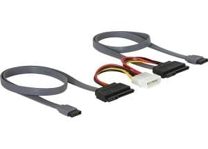 DeLOCK SATA All-in-One cable for 2x HDD, 0,5 m