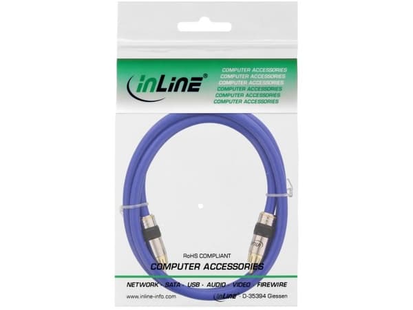 InLine 89803P, 3 m, RCA, RCA, Blå, Guld, Hane/Hane