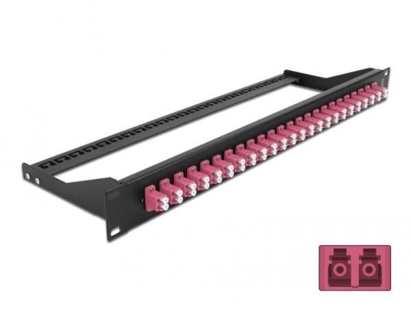 Delock - Patch-panel - stativmonterbar - LC Duplex MM X 24 - sort, violet - 1U - 19"