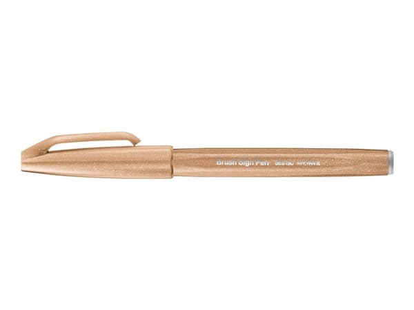 Pentel Sign Pen - Børstepenn - pale brown - vannbasert blekk - 2 mm