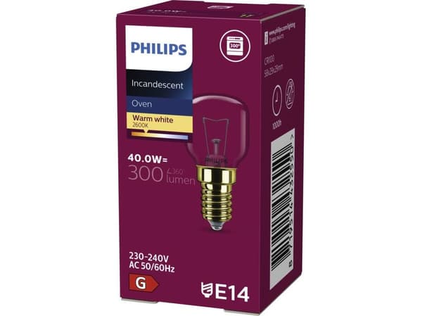 Ugnslampa 40W 230V E14 Crown Clear (E)