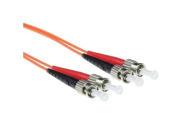 ACT fiber patchkabel 50 meter LSZH multimode 62,5/125 OM1 duplex med ST-stik