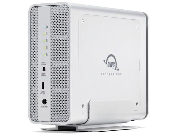 OWC Express 4M2, SSD-inkapsling, M.2, PCI Express 4.0, 40 Gbit/s, USB-anslutning, Silver