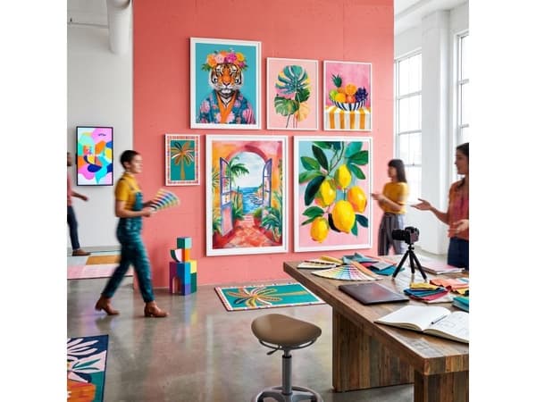 ONE GALLERY Colour Up – 6 indrammede kunsttryk i trendy farver