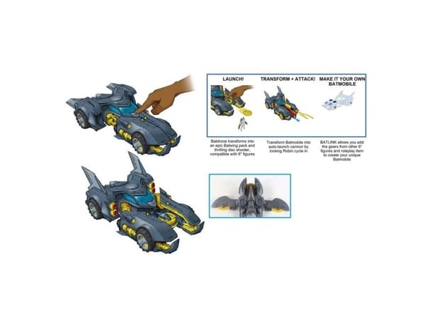 DC Universe Bat-Link Batmobil 15 cm