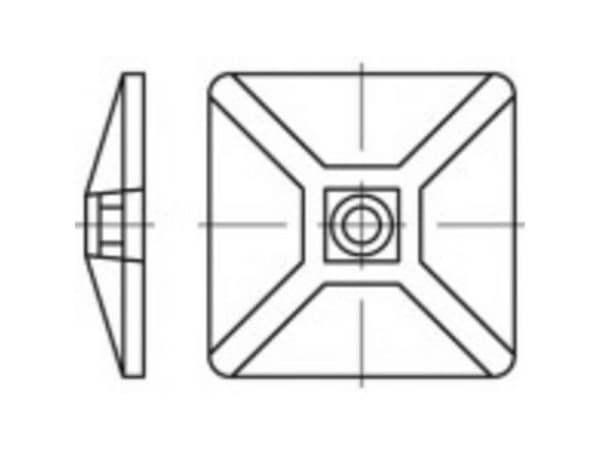 TOOLCRAFT fästesockel TO-5454867 - 100 st