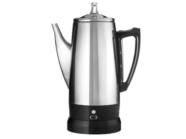 C3 Basic Percolator, Elektrisk kaffetrakter, 0,8 l, Malt kaffe, 500 W, Rustfritt stål