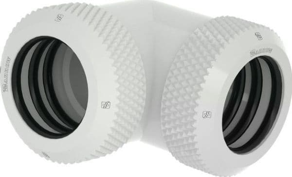 Barrow Multi-Link adapter 90° 14mm AD till 14mm AD hardtube - vit
