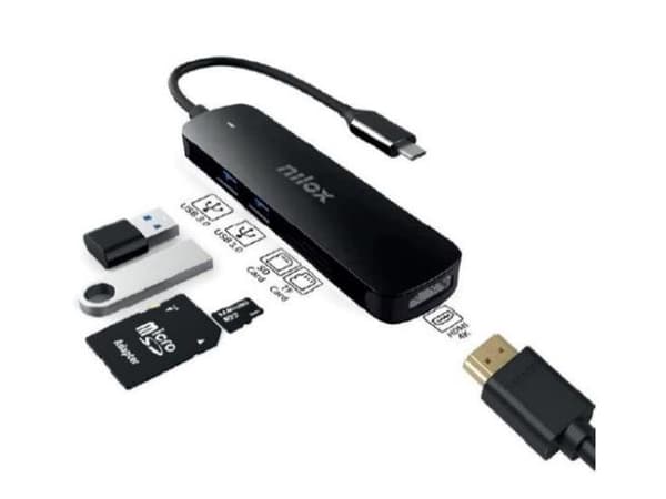 Nilox DOCK USB-C HDMI 2XUSB3.0, MicroSD (TransFlash), SD