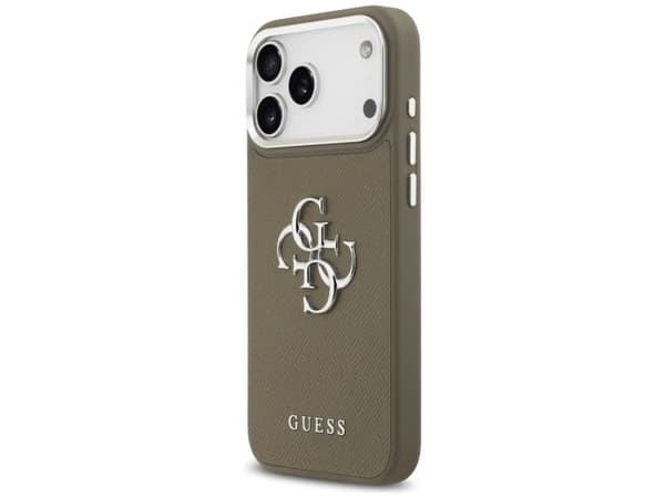 Guess Grained Big 4G Classic Logo Case for iPhone 17 Pro Max Brown