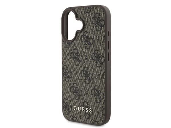 Guess 4G Classic iPhone 16 dėklas - rudos spalvos