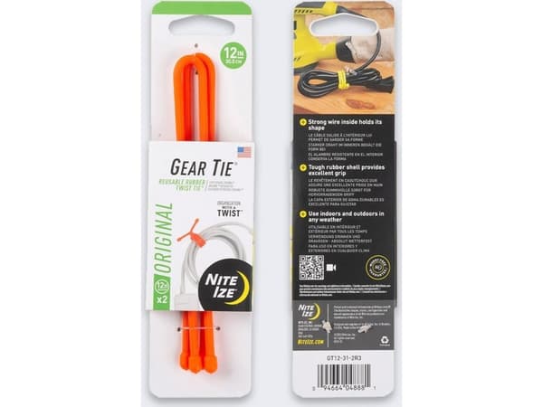 NiteIze Opaska Nite Ize Gear Tie Original 12 2Pack Orange