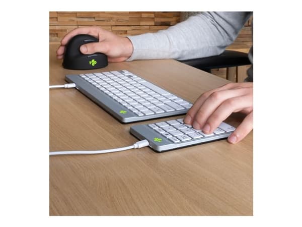 R-Go Numeric keyboard Compact break - Tastegruppe - USB-C, USB - hvit
