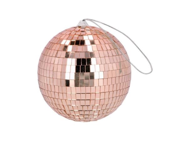Rosegold diskokugle, 15 cm