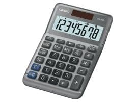 Casio MS-80F, Desktop, Grunnleggende, 8 sifre, Batteri/Solcelle, Grå