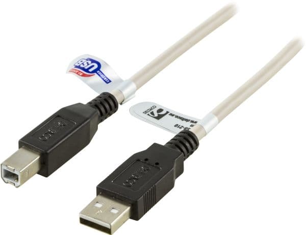 Microconnect USBAB1, 1 m, USB A, USB B, USB 2.0, Harmaa