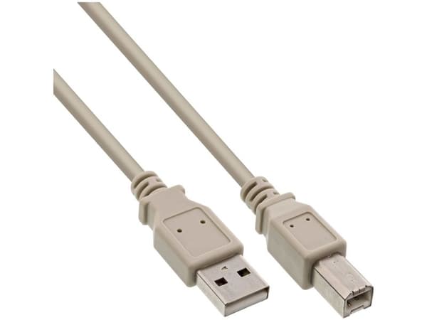 InLine 34555H, 5 m, USB A, USB B, Hankjønn/hankjønn, 0,48 Gbit/s, Beige