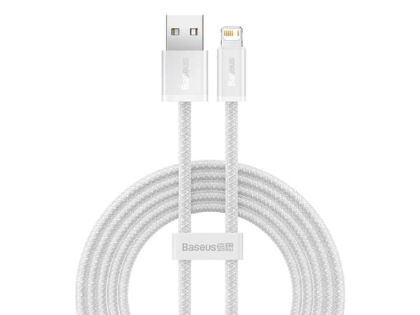 Baseus Dynamic, 2 m, Blixtlås, USB A, Hanstik, Hanstik, Hvid