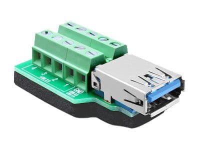 DeLOCK 65370, USB 3.0-A, 10p, Musta, Vihreä, Hopea