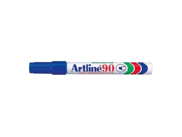 Marker, Artline, EK90, 2-5MM, Rund spids blå, permanent - (12 stk.)