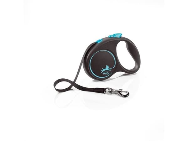 Flexi Automatisk snor Black Design S 5 m, Blå