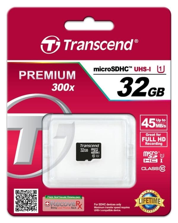 Transcend - Flashminnekort - 32 GB - UHS Class 1 / Class10 - microSDHC