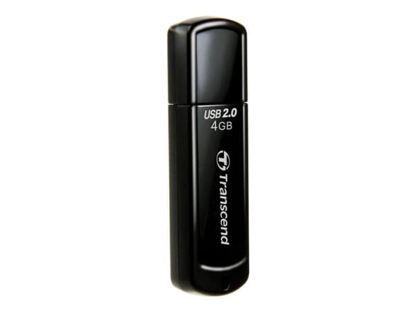 Transcend JetFlash 350 - USB-flashstasjon - 4 GB - USB 2.0 - svart