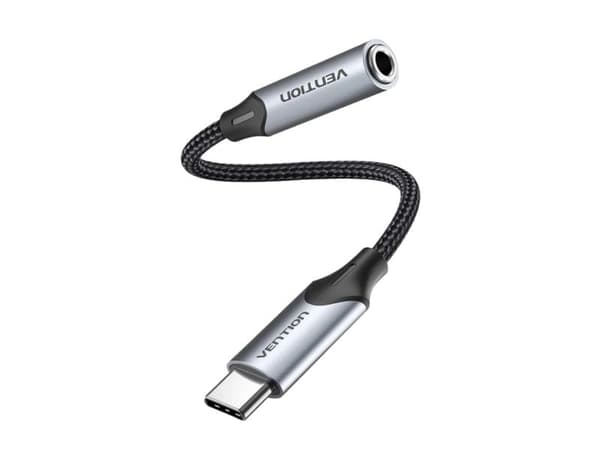 Adapteris Vention BGMHF USB-C M do 3.5mm Jack 1M (pilka)