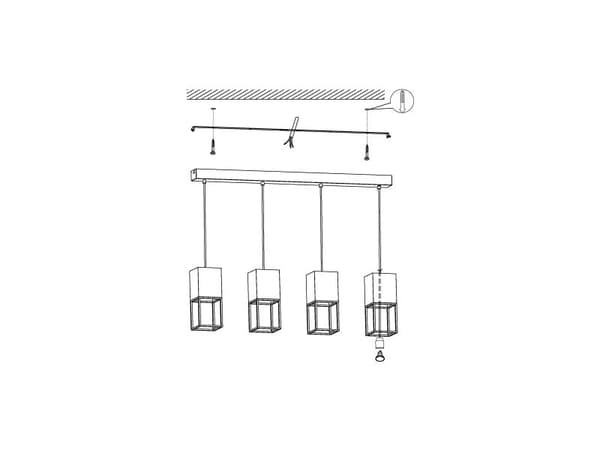 EGLO MONTEBALDO langbord 4x400lm sort/gull