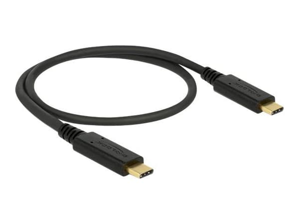 Delock - USB-kaapeli - USB-C (han) til USB-C (han) - USB 2.0 - 5 A - 50 cm - lajiteltu