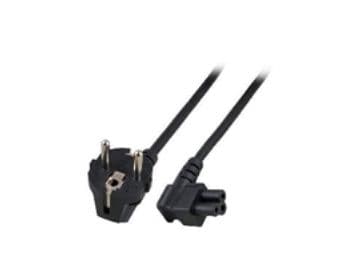 MicroConnect - Strömkabel - IEC 60320 C5 vinklet till ström CEE 7/7 (han) vinklet - 1,8 m - sort