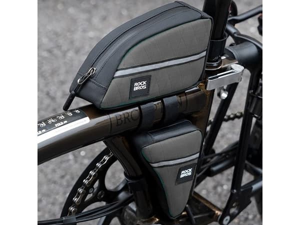 RockBros triangulär cykelväska för ram 0,8 l - grön