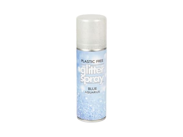 Blå glittrig hårspray