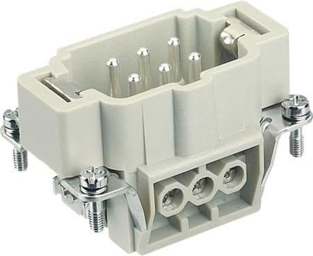 HARTING HAN E-kontakt, insats typ 6Handtagskontaktskruvterminal max 2,5mm2, 16A6pol
