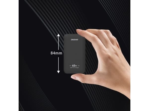 Dudao A65Q adapter 65W GaN 1xUSB-C + 1xUSB-A svart